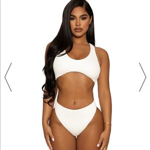 naked wardrobe smocked bikini